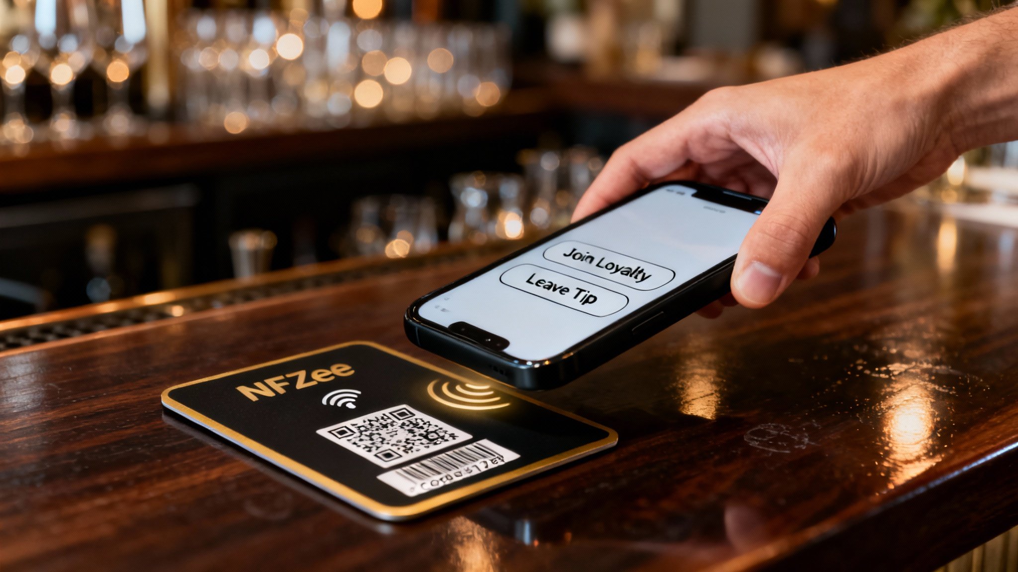 Bar loyalty & tips NFC